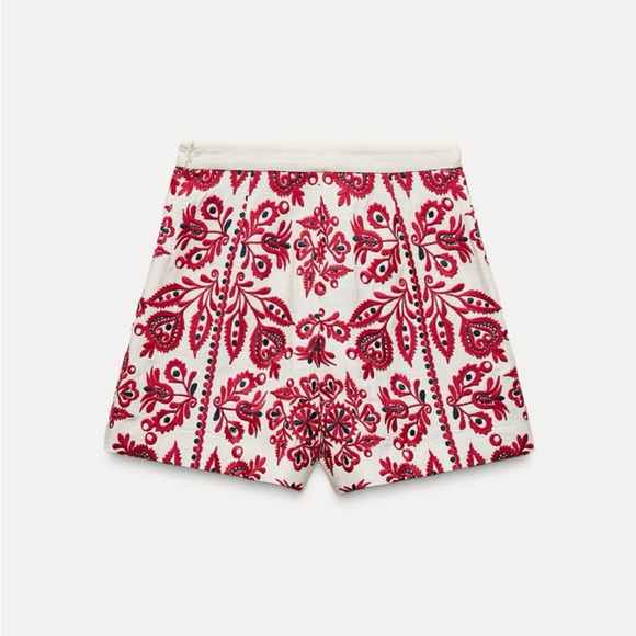 ZARA EMBROIDERED SHORTS ZW COLLECTION NWT - Picture 2 of 9